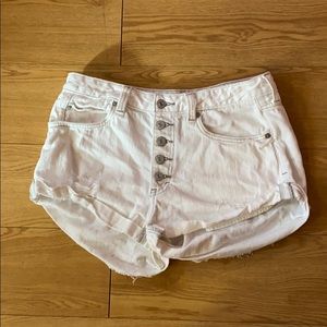We The Free white denim shorts